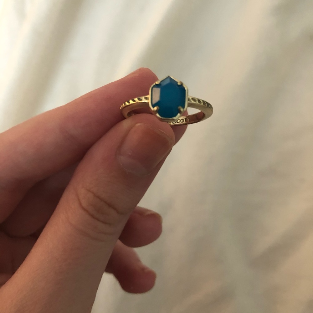 Kendra Scott blue agate and gold ring
